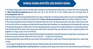 DongA Bank thông báo cảnh giác với hành vi lừa đảo giả mạo ngân hàng