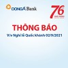 Thông báo nghỉ lễ Quốc khánh 02/9